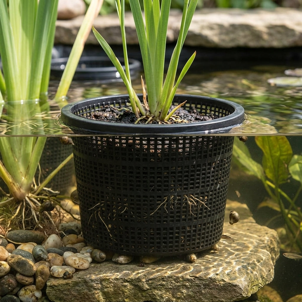 13 x 10cm Small Round Planting Baskets – Set of 3 Mesh Pond Pots