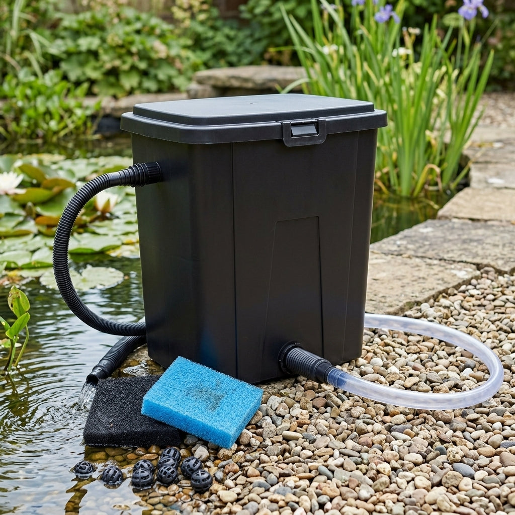 29x24x30cm Box Pond Filter with Mechanical & Biological Media, 5000L