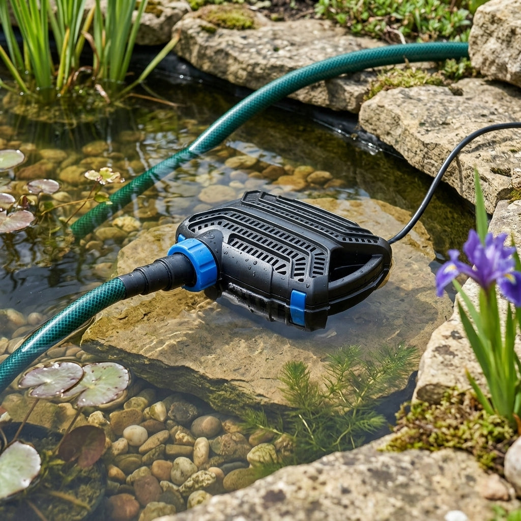 Filter Pump with Auto Off Feature and Eco Motor for Ponds