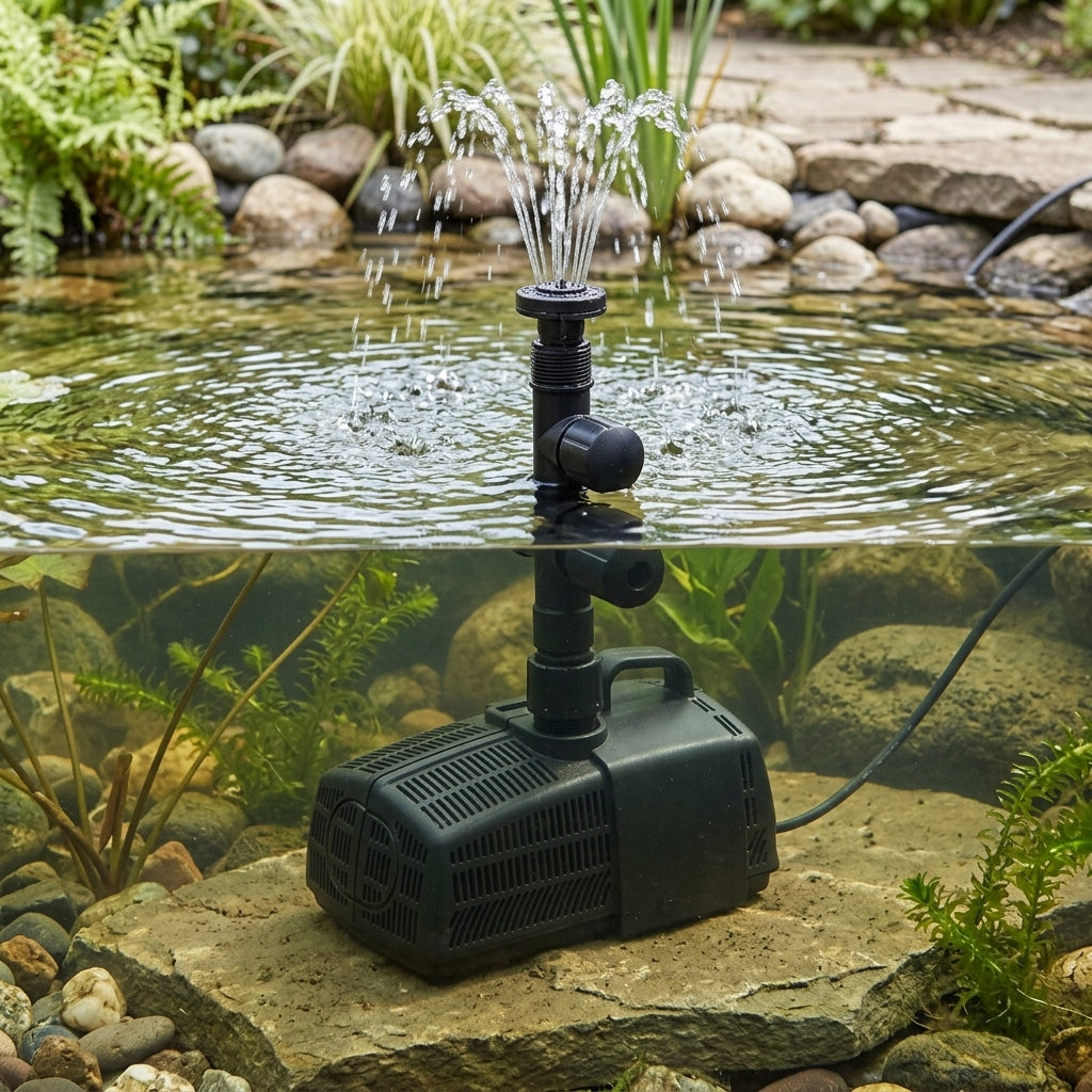 Pond Fountain Pump with 3 Fountain Heads and 44W Power