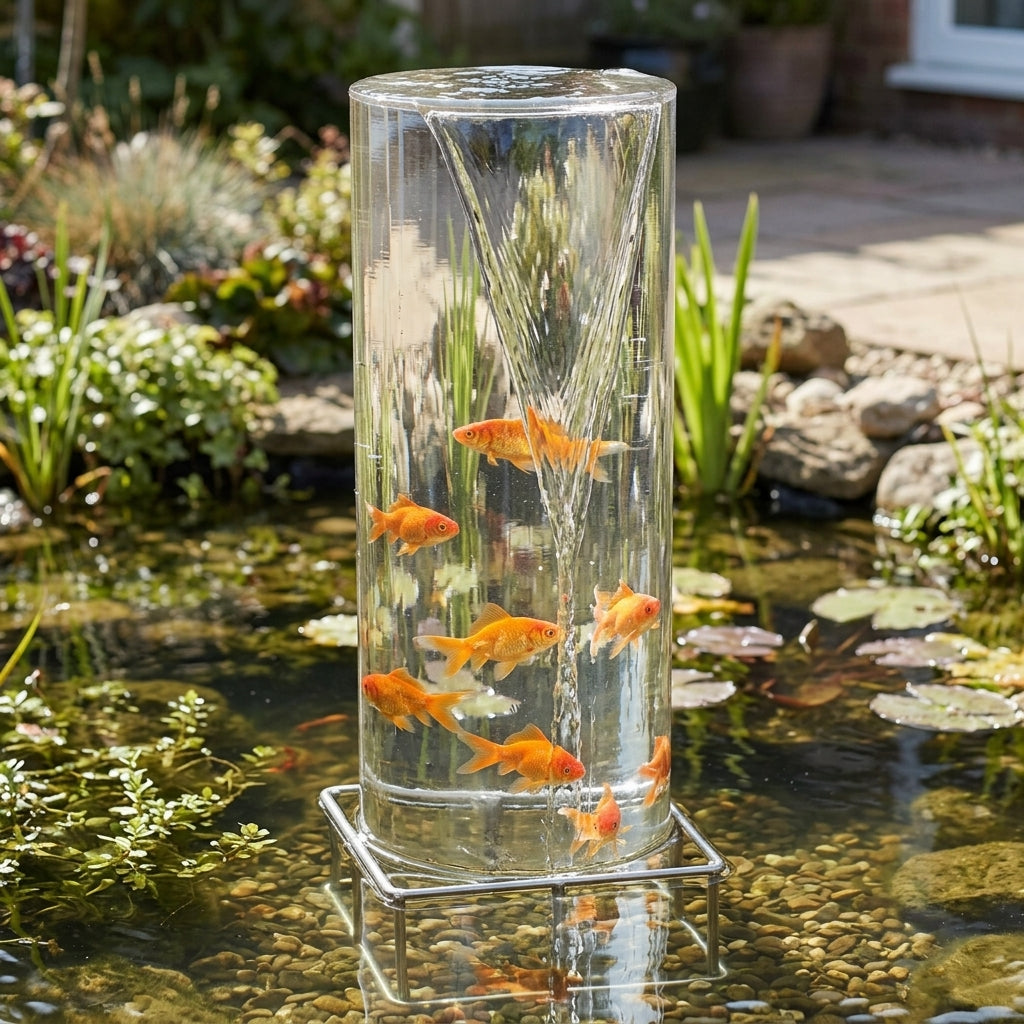 65cm Fish Viewing Tower Acrylic with Metal Stand for Ponds