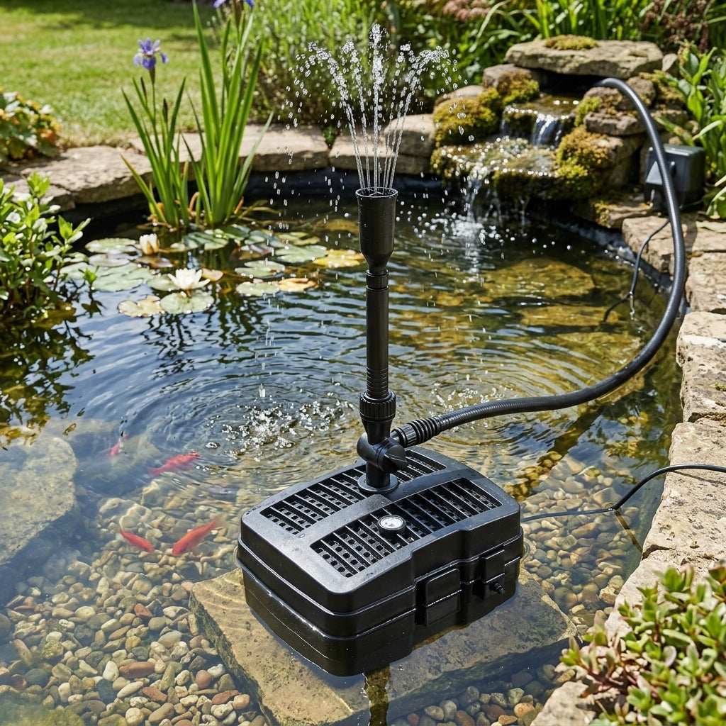 25x18x12cm All-in-One Pond Pump with 5w UVC, 1000lph Flow Rate