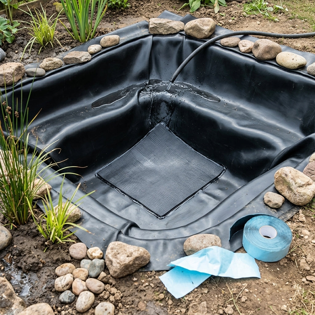 50x50cm pond liner repair patch with 3m cold glue tape