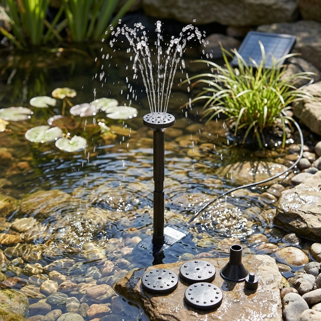 Small Solar Fountain Attachment Kit for Compact Pond Pumps