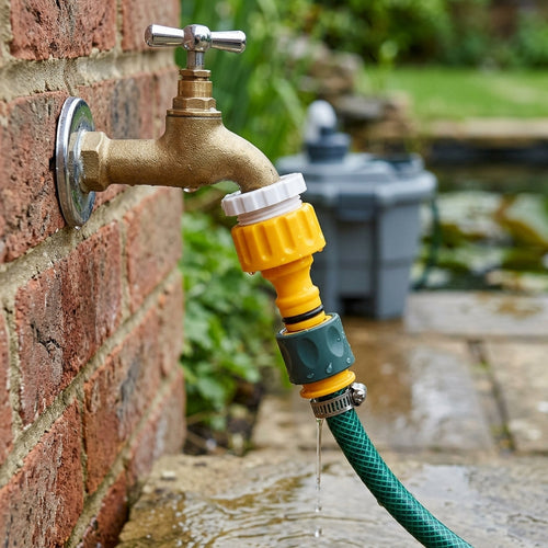 0.75 Inch Threaded Tap Connector with 1/2" Adaptor for Garden Hose