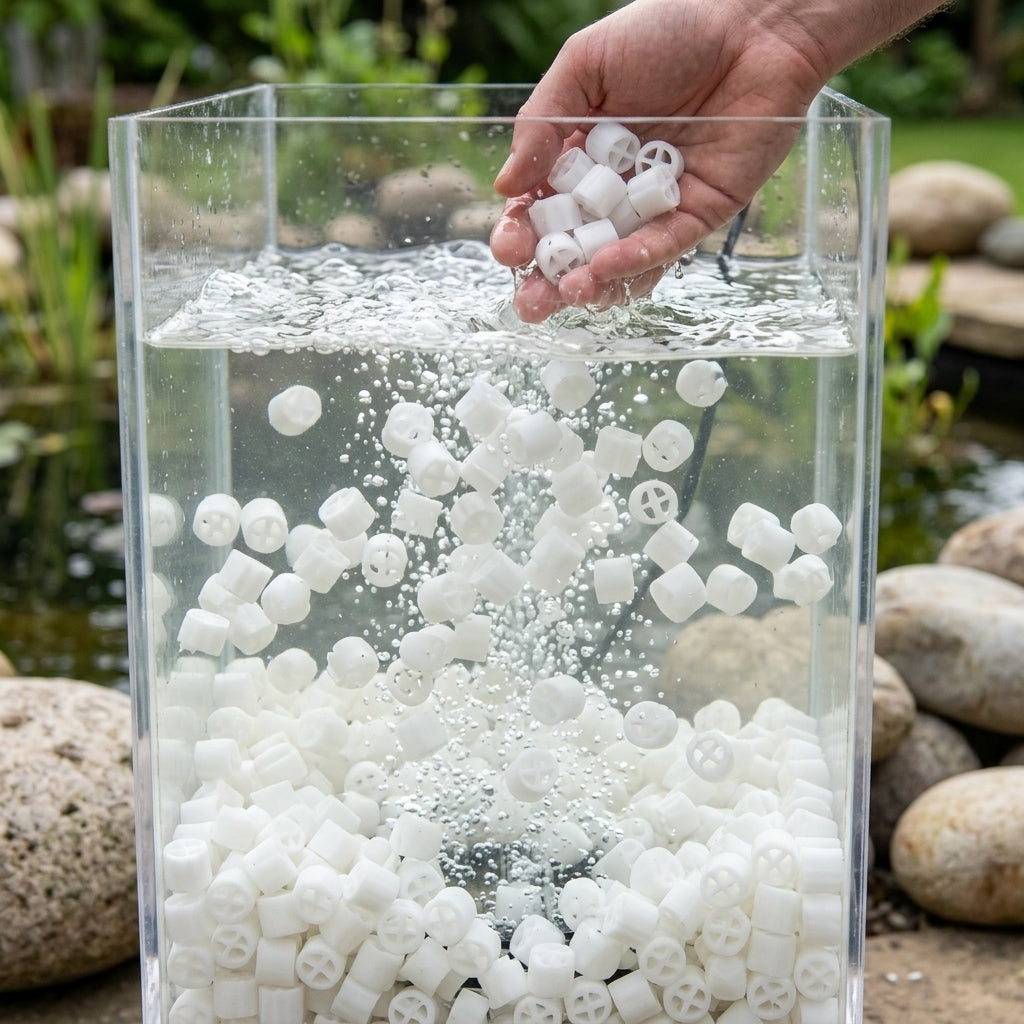 50 Litre Floating Bio Media, 10.2mm Diameter, White