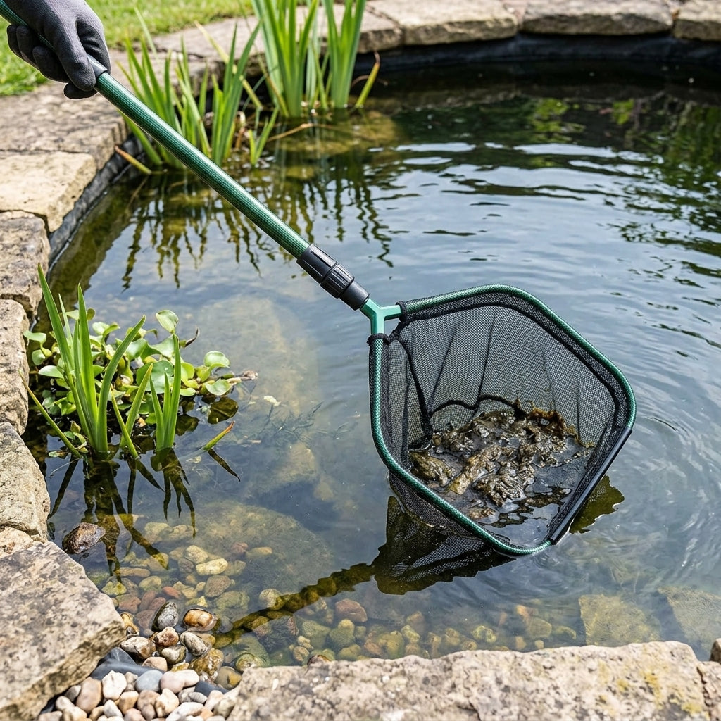 1.8m Telescopic Pole & Sludge Net – 30cm Wide Pond Cleaning System