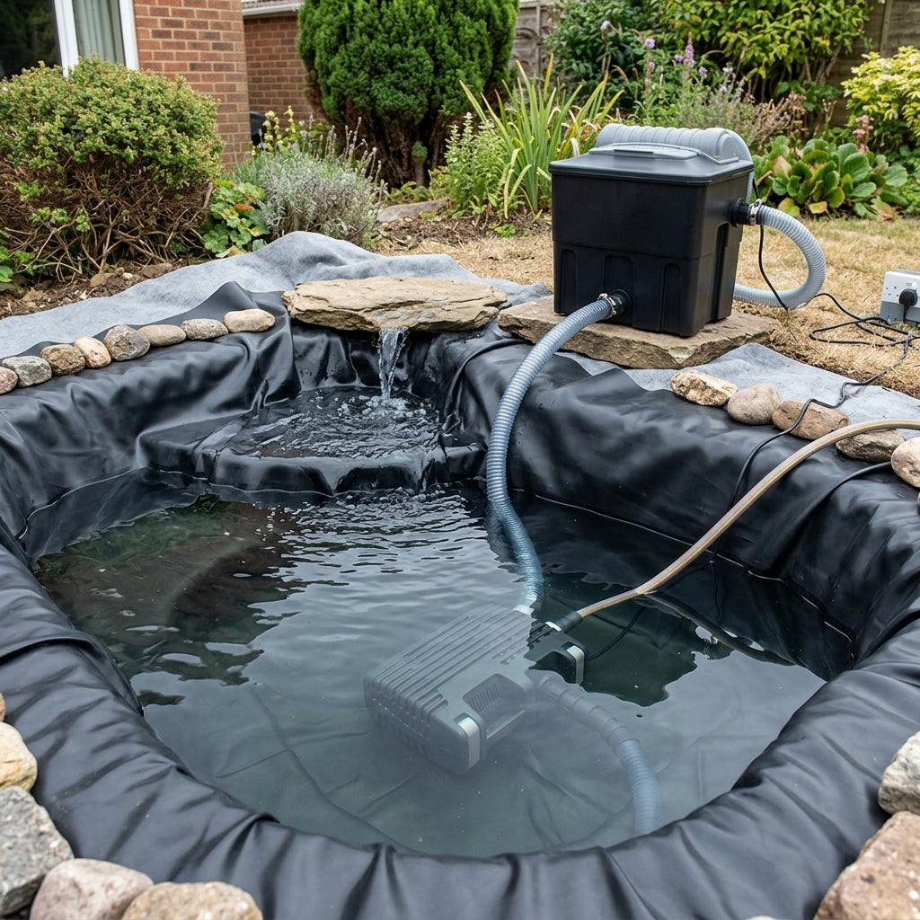 5m x 5m Pond Kit with Pump, Filter, Liner and Underlay for Small Ponds