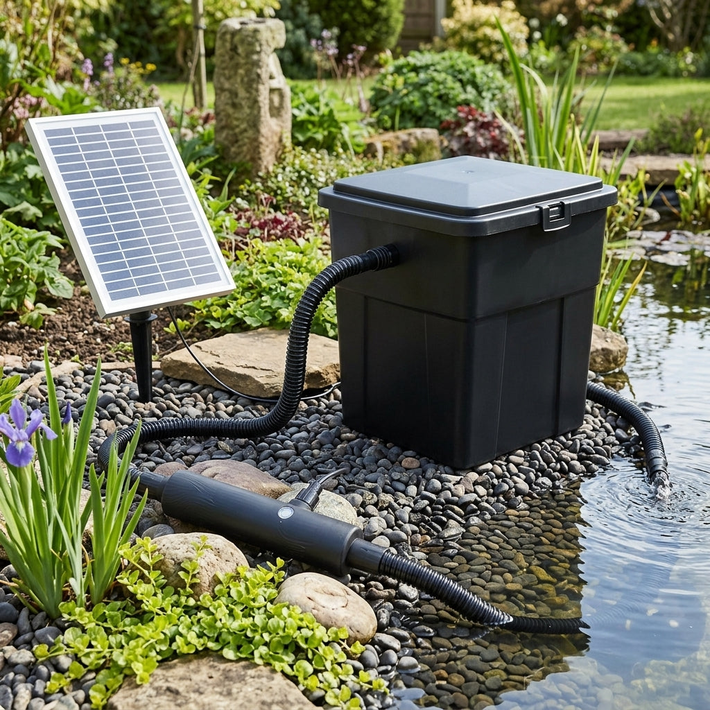 20mm Solar Pond Filter System with UVC for Ponds up to 3,000L