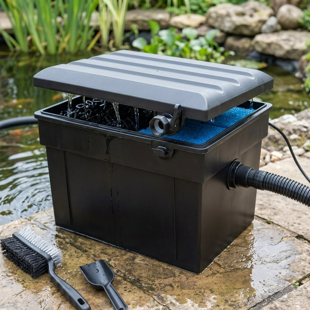 6500 Lid Assembly for Pond Filter with Integrated UV and Hosetail