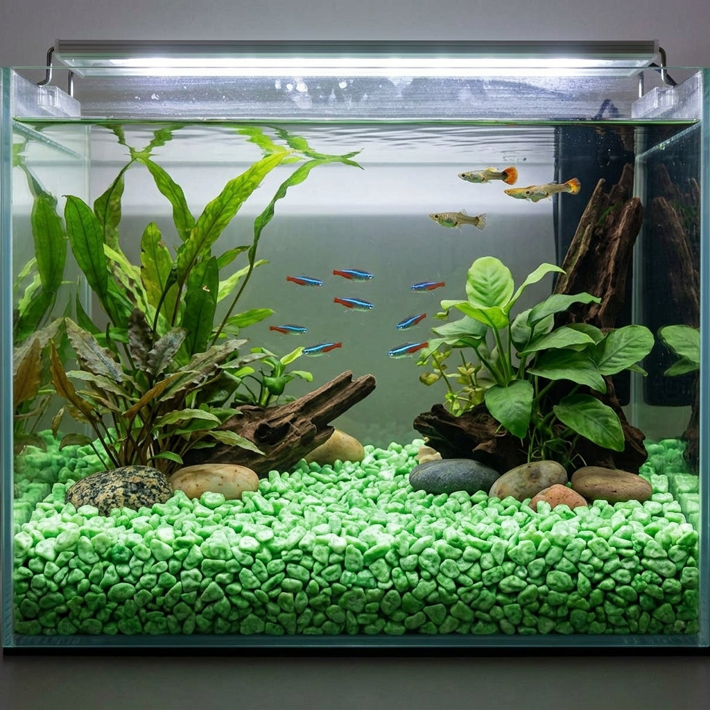 2kg Neon Green Aquarium Gravel for Aquatic Set-Ups