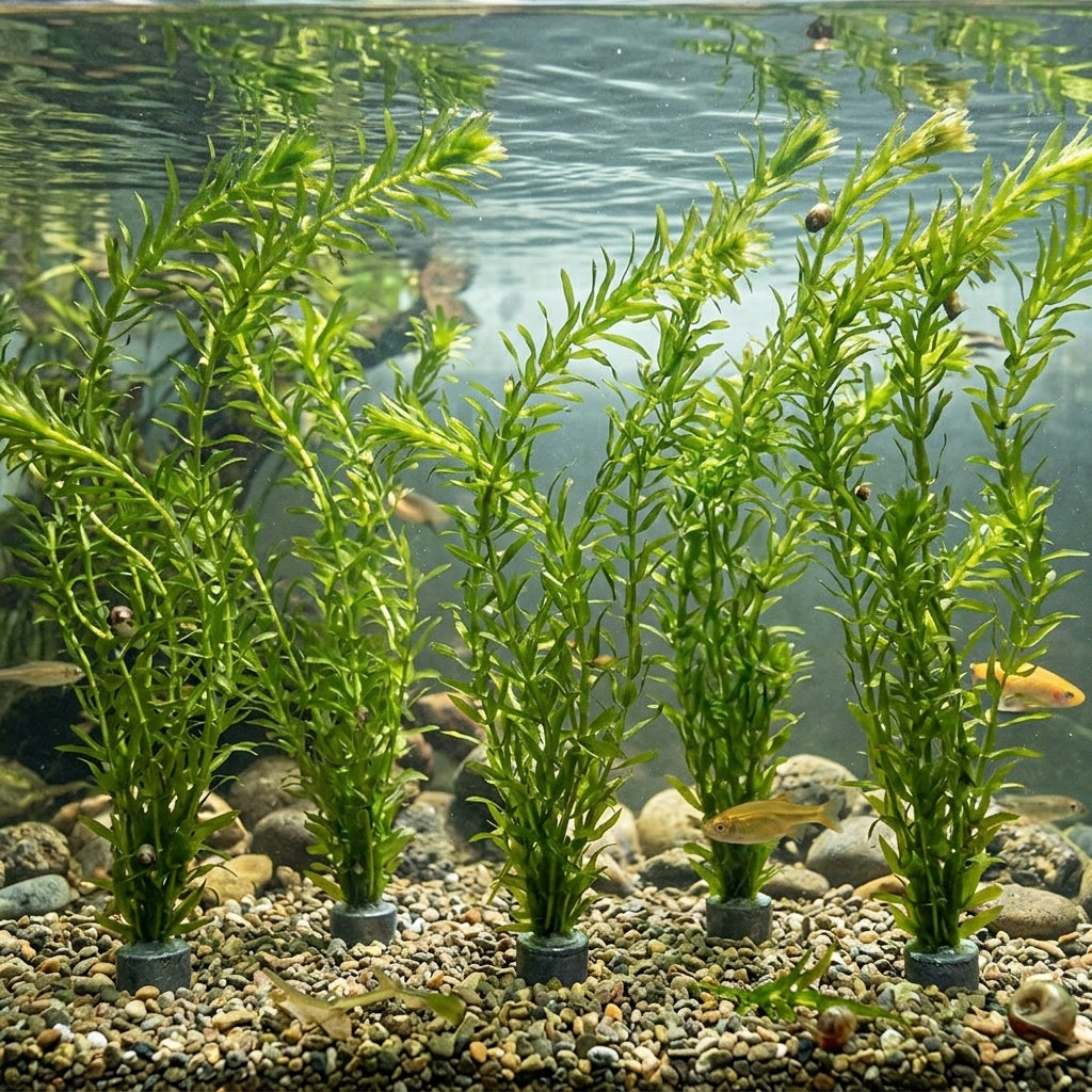 5 Bunches Elodea Densa Pond Oxygenating Plant – 25 Stems, Weighted