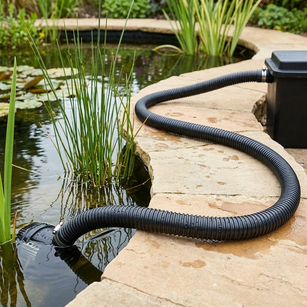 38mm Flexible Pond Hose, 5m Length, Smooth Bore PVC