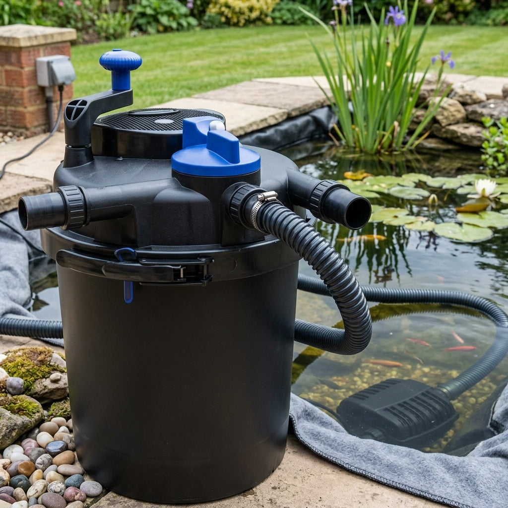 4m x 4m Pond Pump and Filter Set with Liner and Underlay, 45W Pump