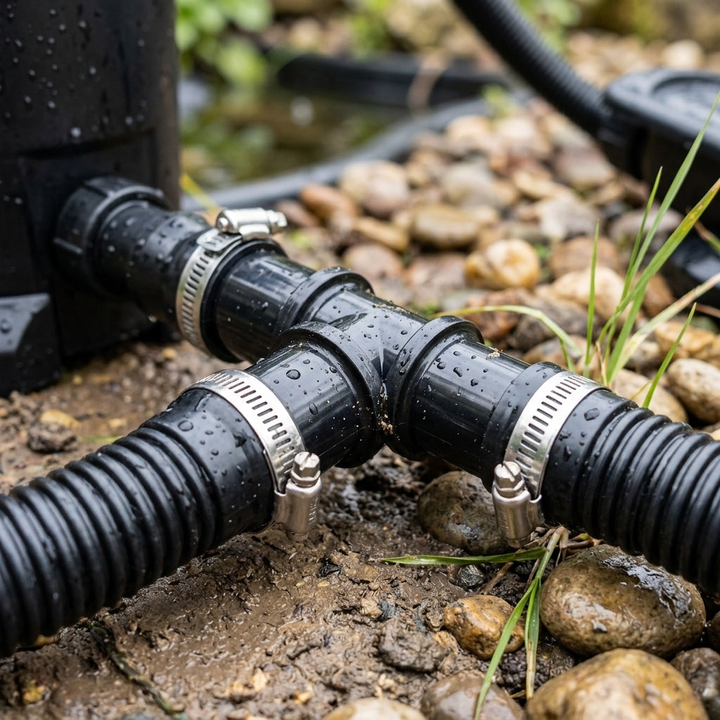32mm T-Piece Connector for Flexible Pipework