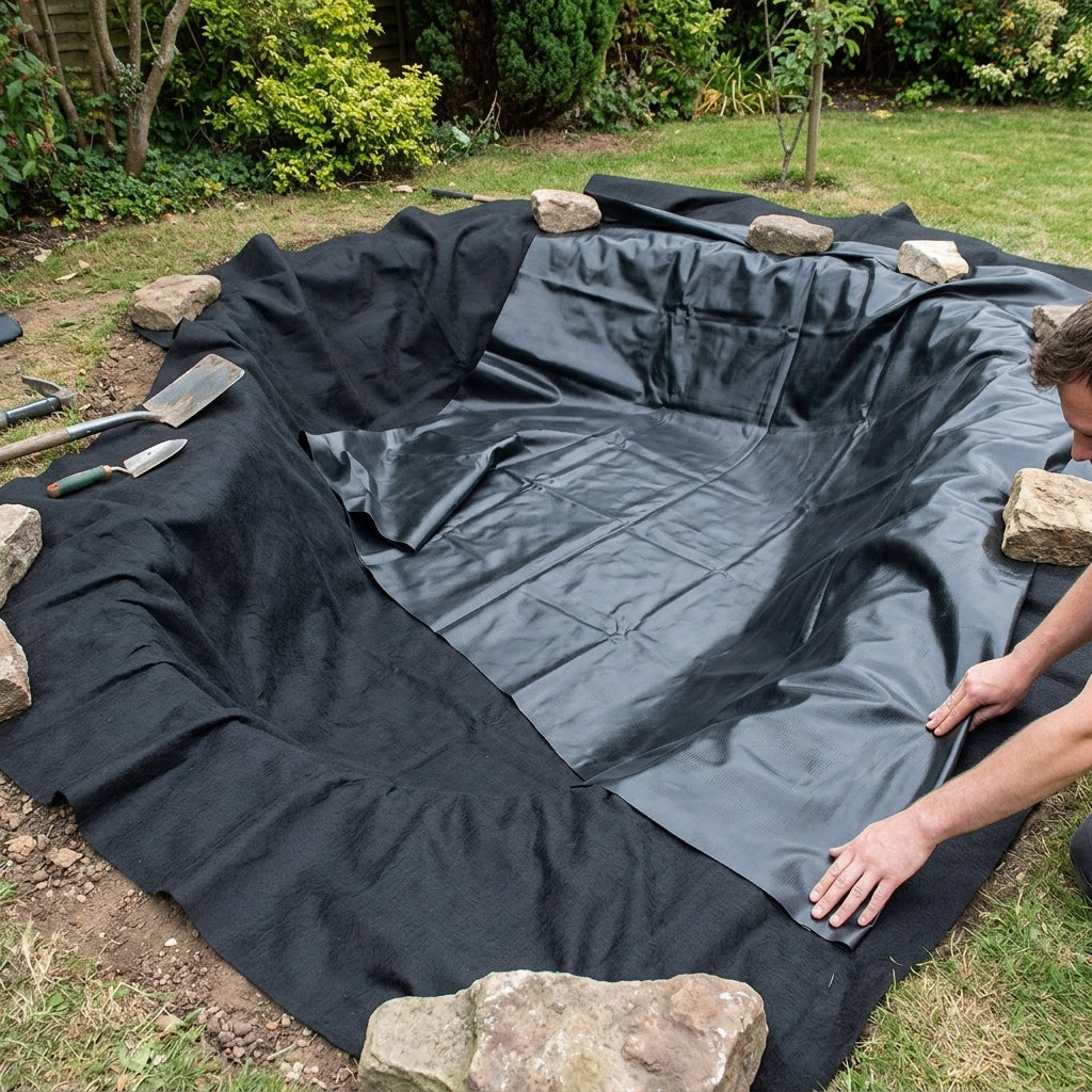4m x 3m Pond Liner with 40-Year Guarantee and Underlay Included