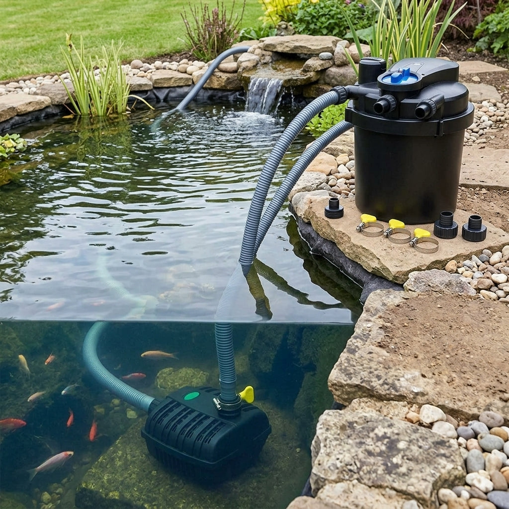 4m x 3m Garden Pond Kit with Liner, Underlay and Auto Filter System