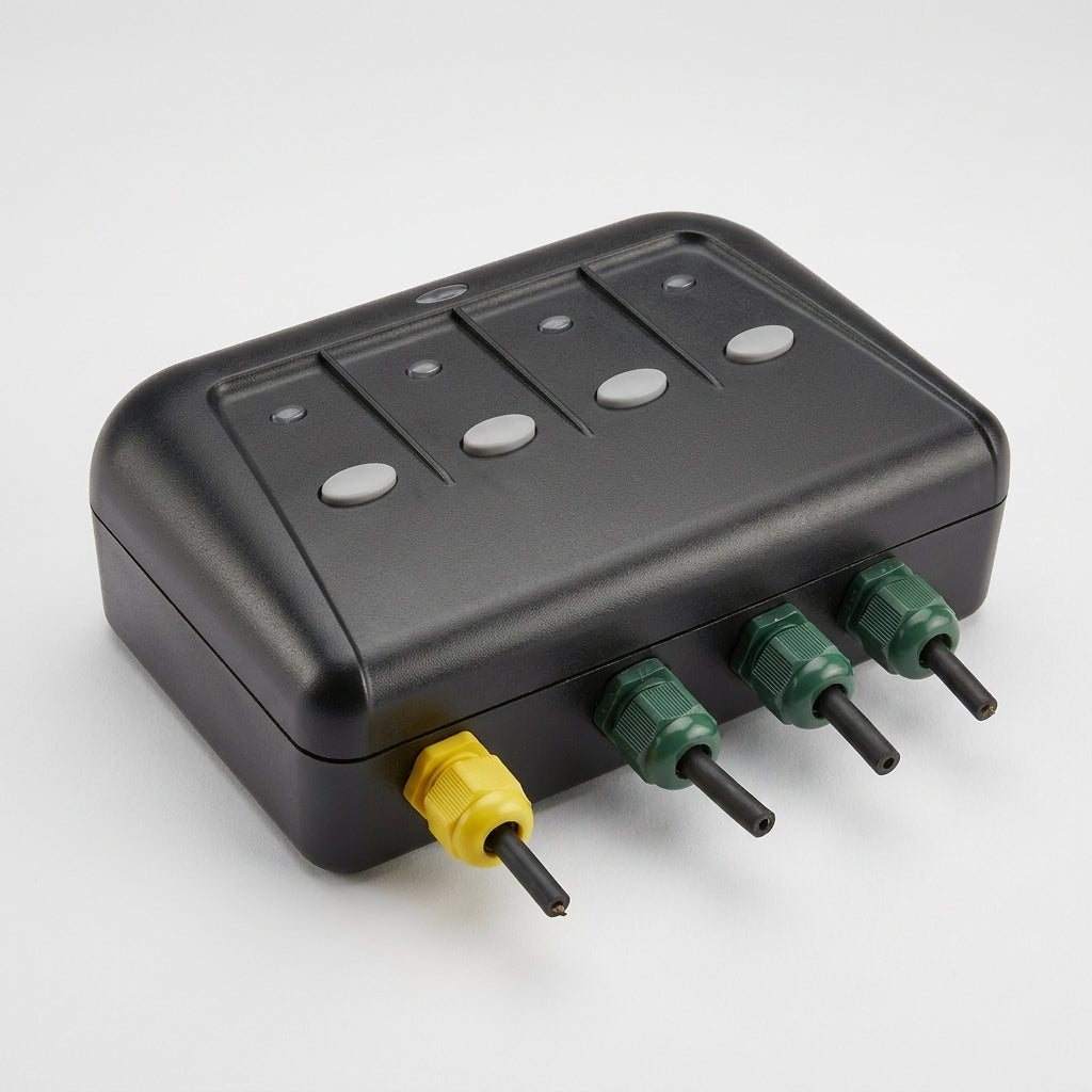 21cm 4-way weatherproof outdoor switch box, 1000W+600W capacity (view 2)