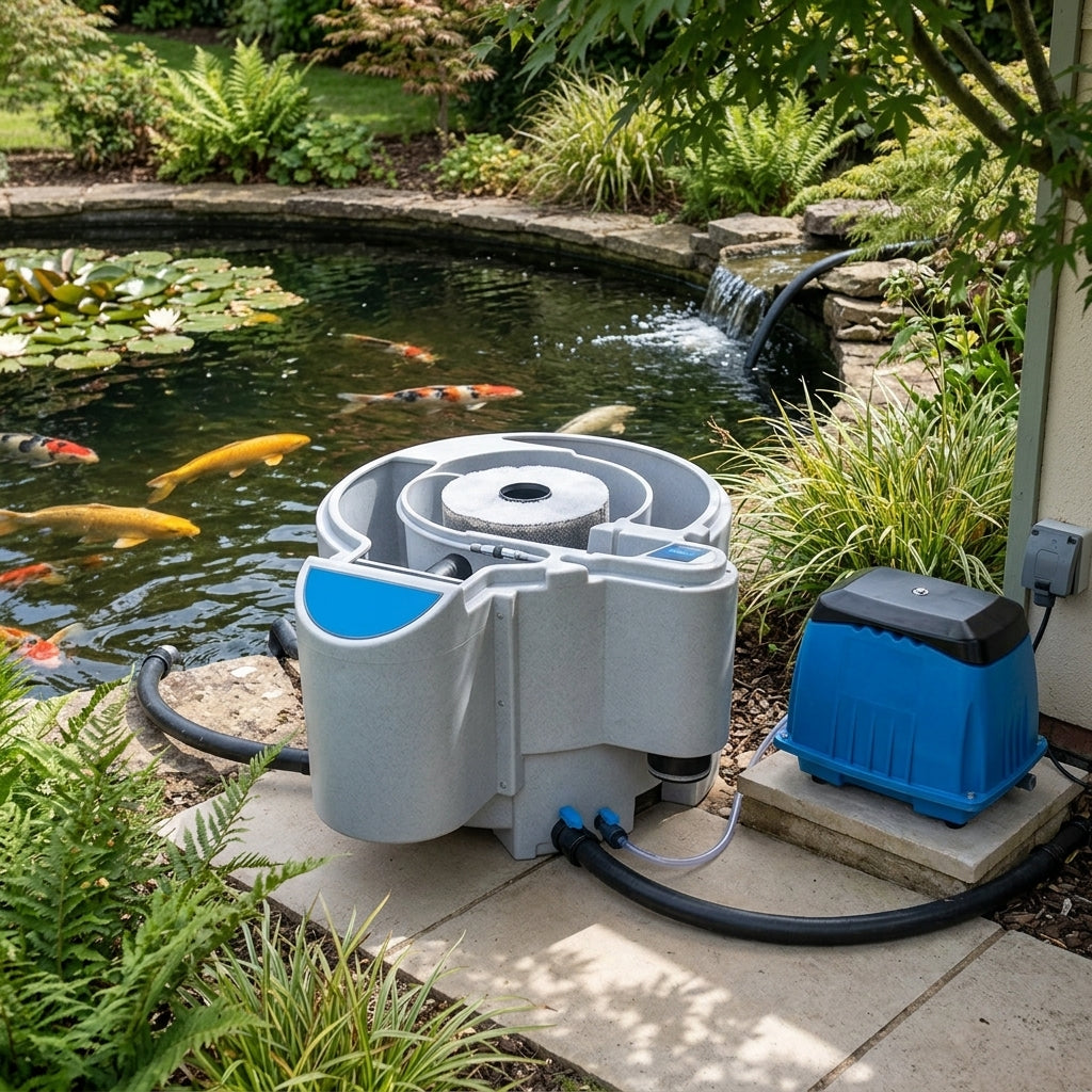 126x111x85cm Koi Pond Filter with Air Pump Set, 18,000L Capacity