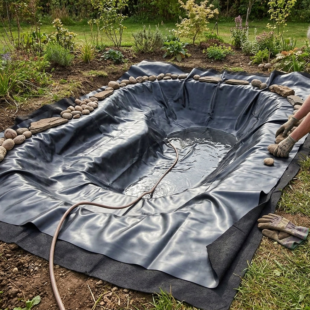 24m x 15m Pond Liner with 40-Year Guarantee and Underlay
