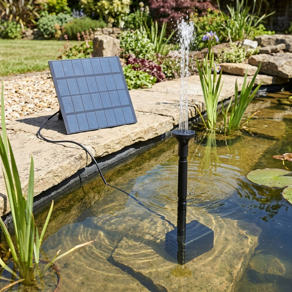 Solar Fountain Pump with 160 LPH Flow Rate and 1.4W Panel