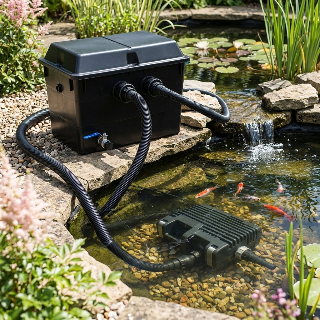 54cm Pond Filter & 6000lph Pump Set with 25W UVC for 20,000L Ponds