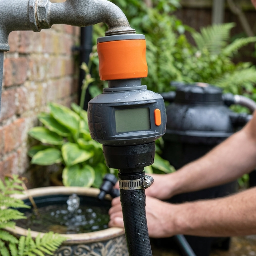Water Meter for Garden Hoses – Digital Display, Flow Measurement