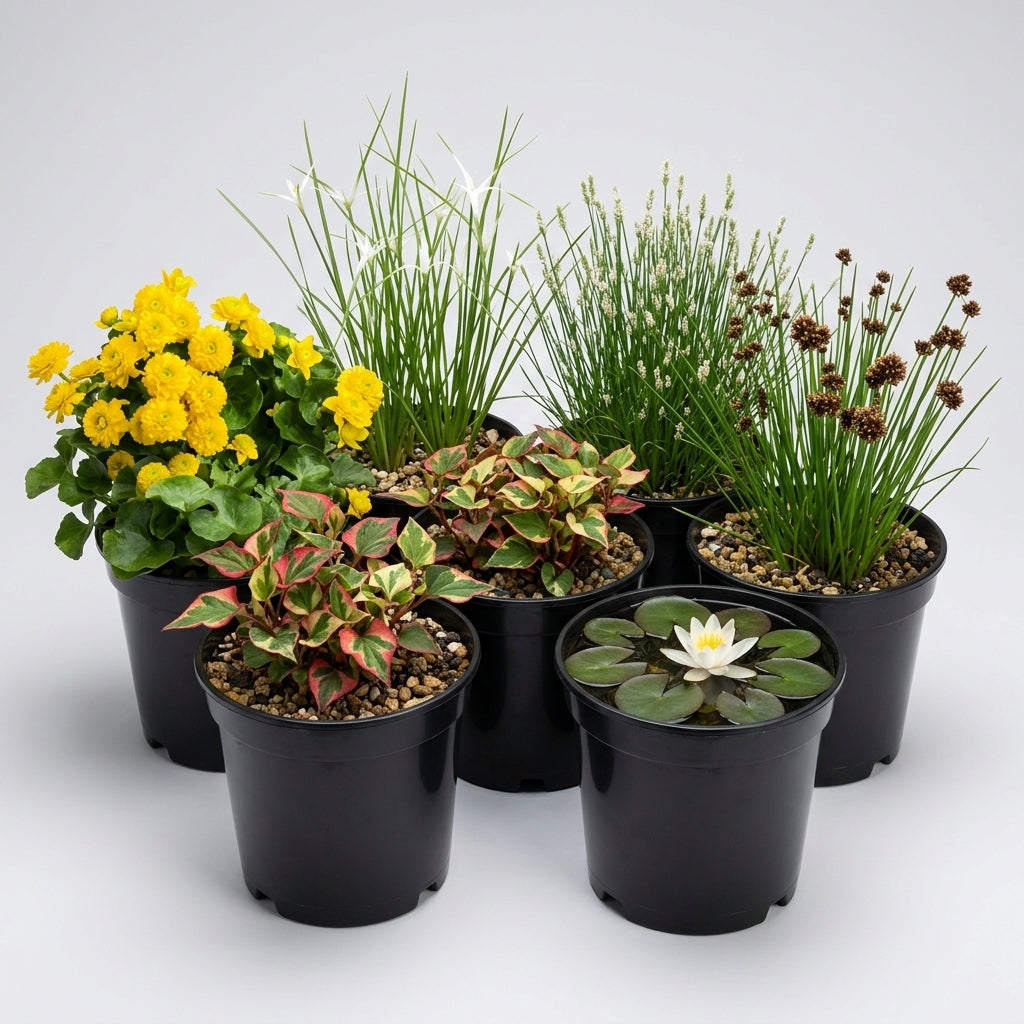 Miniature pond plant collection 6 x 1L with lily (view 2)