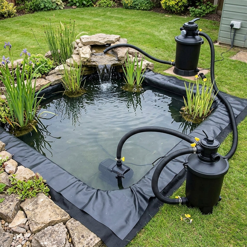 4m x 4m Pond Kit with Liner, Underlay and 2500lph Pump