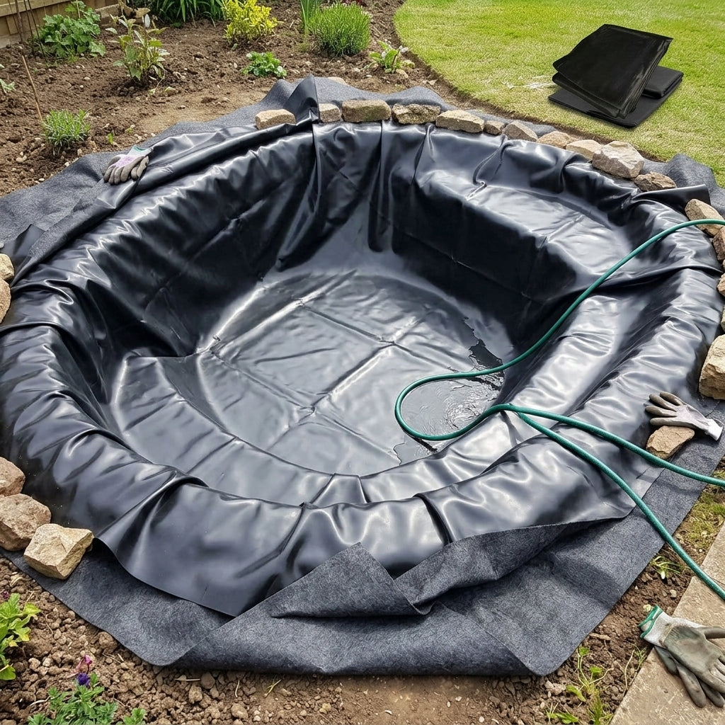 7m x 5.5m Pond Liner with Underlay, 40 Year Guarantee, LDPE 0.3mm