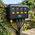 21cm 4-way weatherproof outdoor switch box, 1000W+600W capacity
