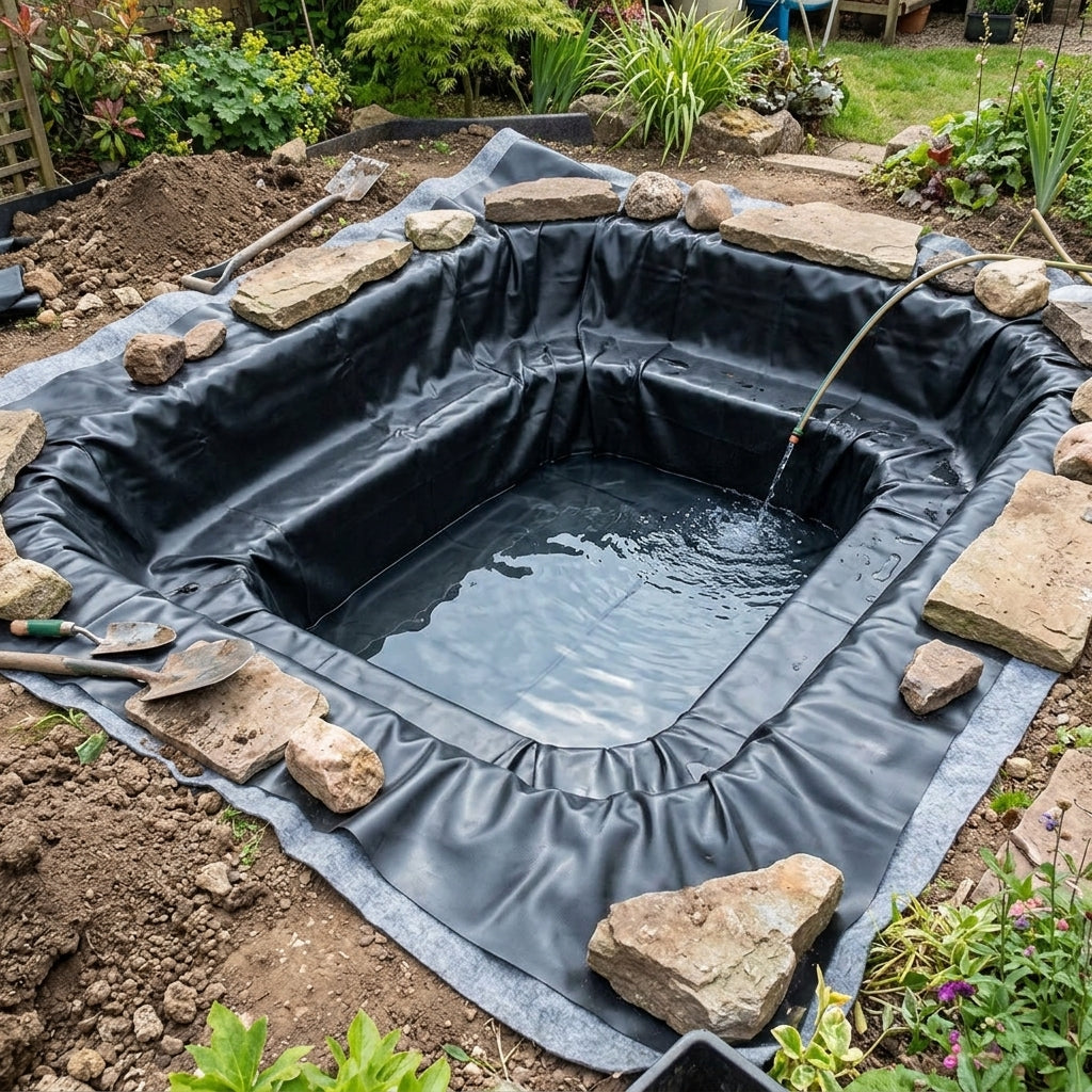7m x 6m Pond Liner with 40-Year Guarantee and Underlay Included