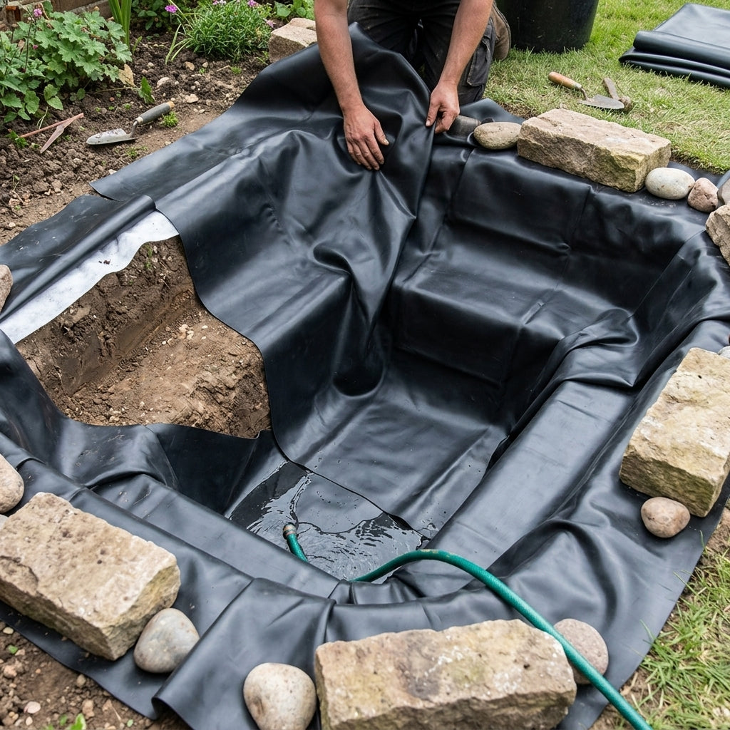 EPDM 0.75mm Pond Liner & Fleece | 20 Year Guarantee | Sizes 4.5x4m to 40x20m