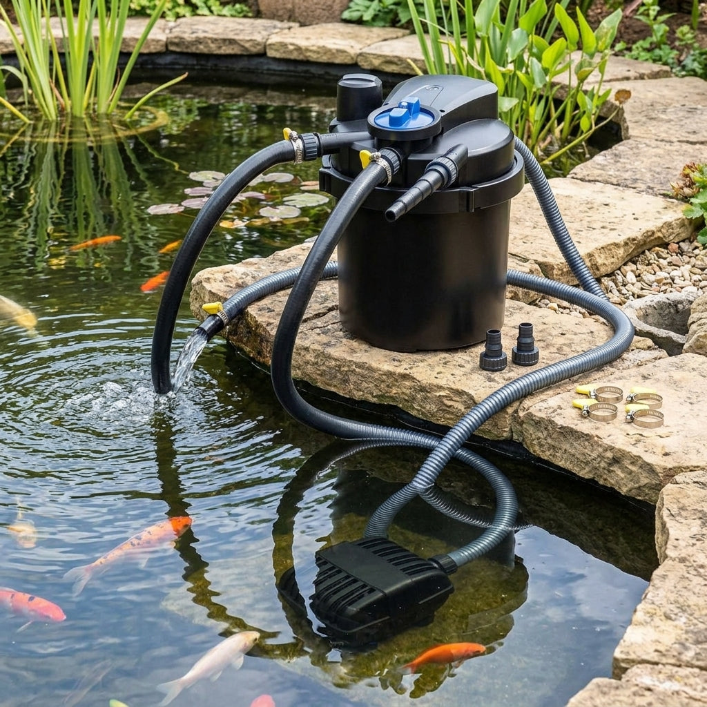 Pressurised Pond Pump & Filter Set with 11W UV and 3000lph Pump