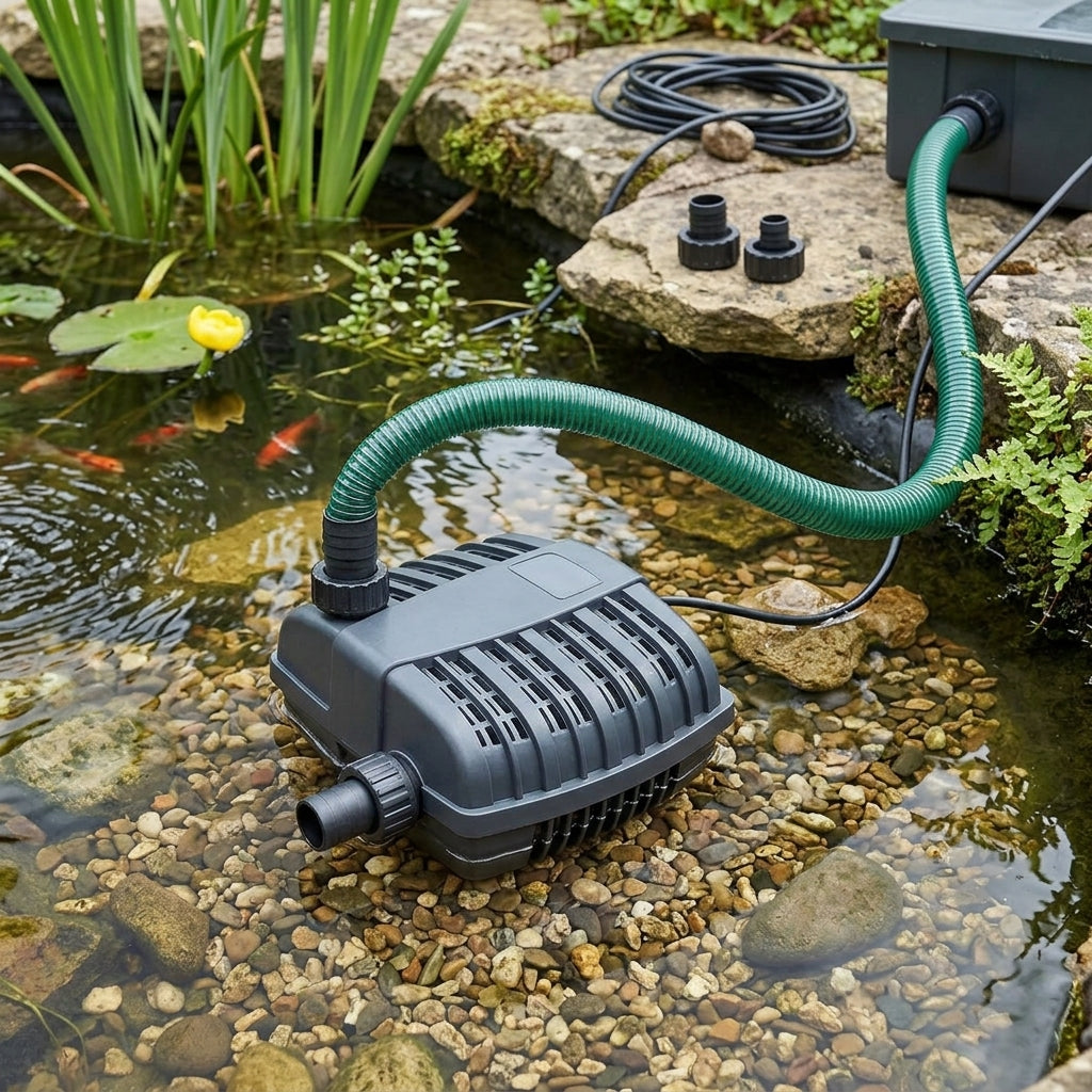 Filter Pump for Ponds – Handles 4mm Solids, 25W, 10m Cable