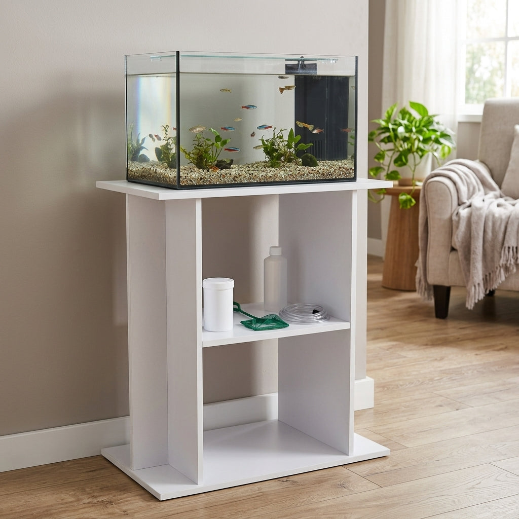 68.5 x 36 x 74cm Aquarium Stand White Finish