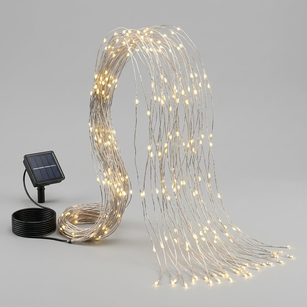 32m MultiStrand Solar String Lights – 300 LEDs, White (view 2)
