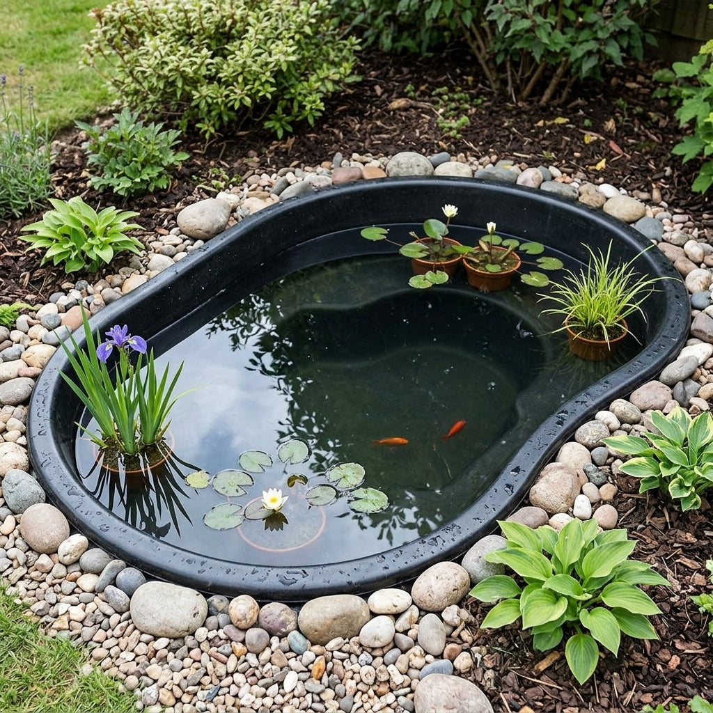 102cm x 72cm Preformed Pond HDPE 100 Litre Capacity