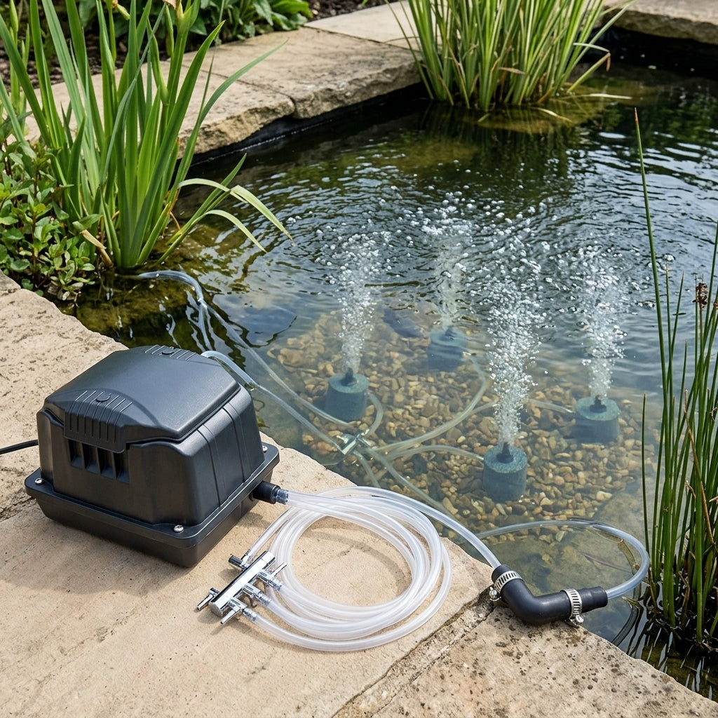 Compact Outdoor Air Pump IPX4 Rated 30W with 4-Way Manifold