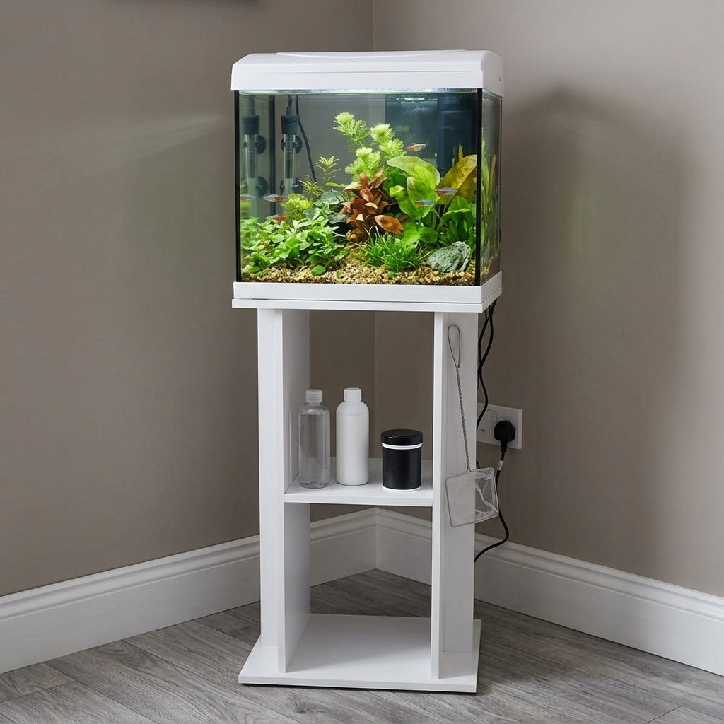 44x28x44cm Aquarium and Stand Combo – White Finish