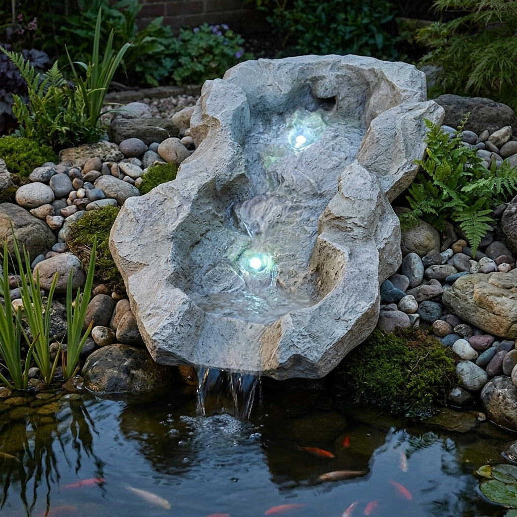 95cm Stream Waterfall Feature with Solar Colour Changing Lights