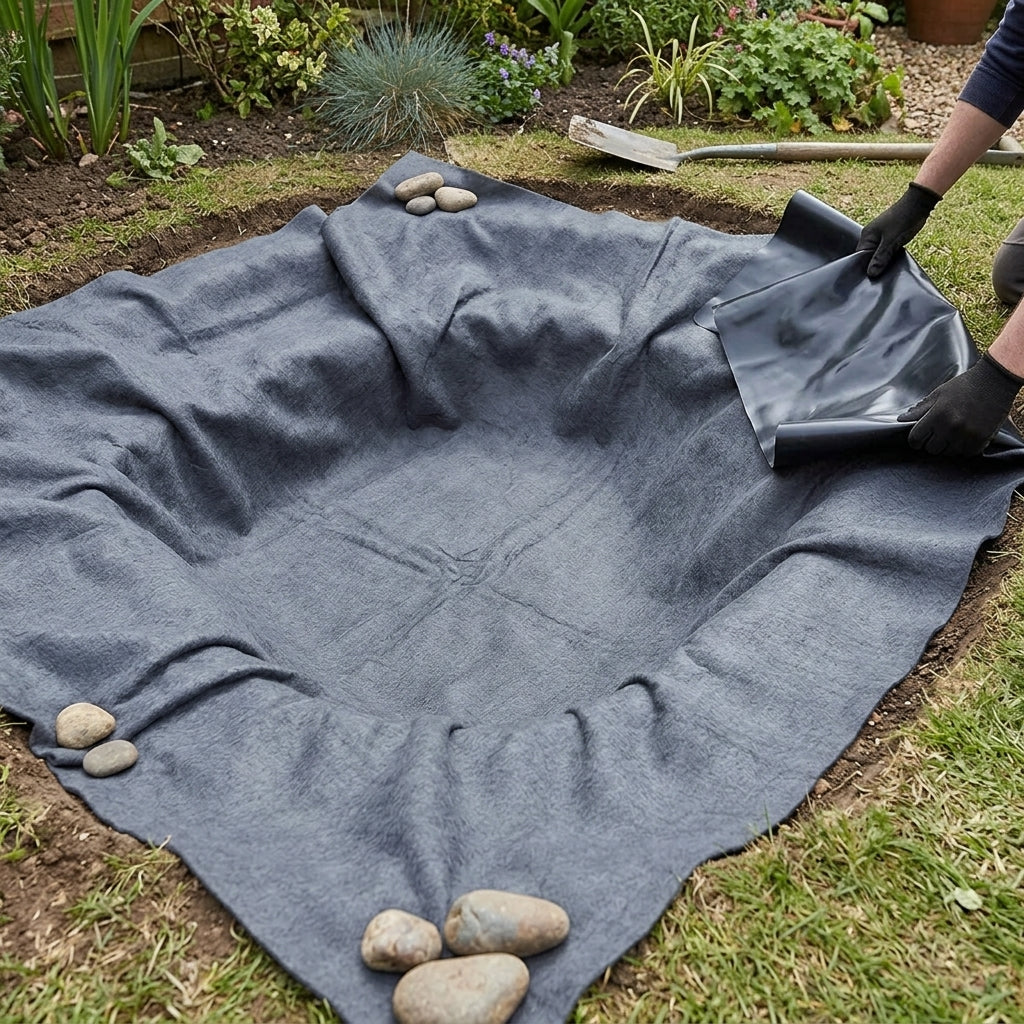 5m x 4.5m Pond Liner with 40 Year Guarantee and Underlay Included