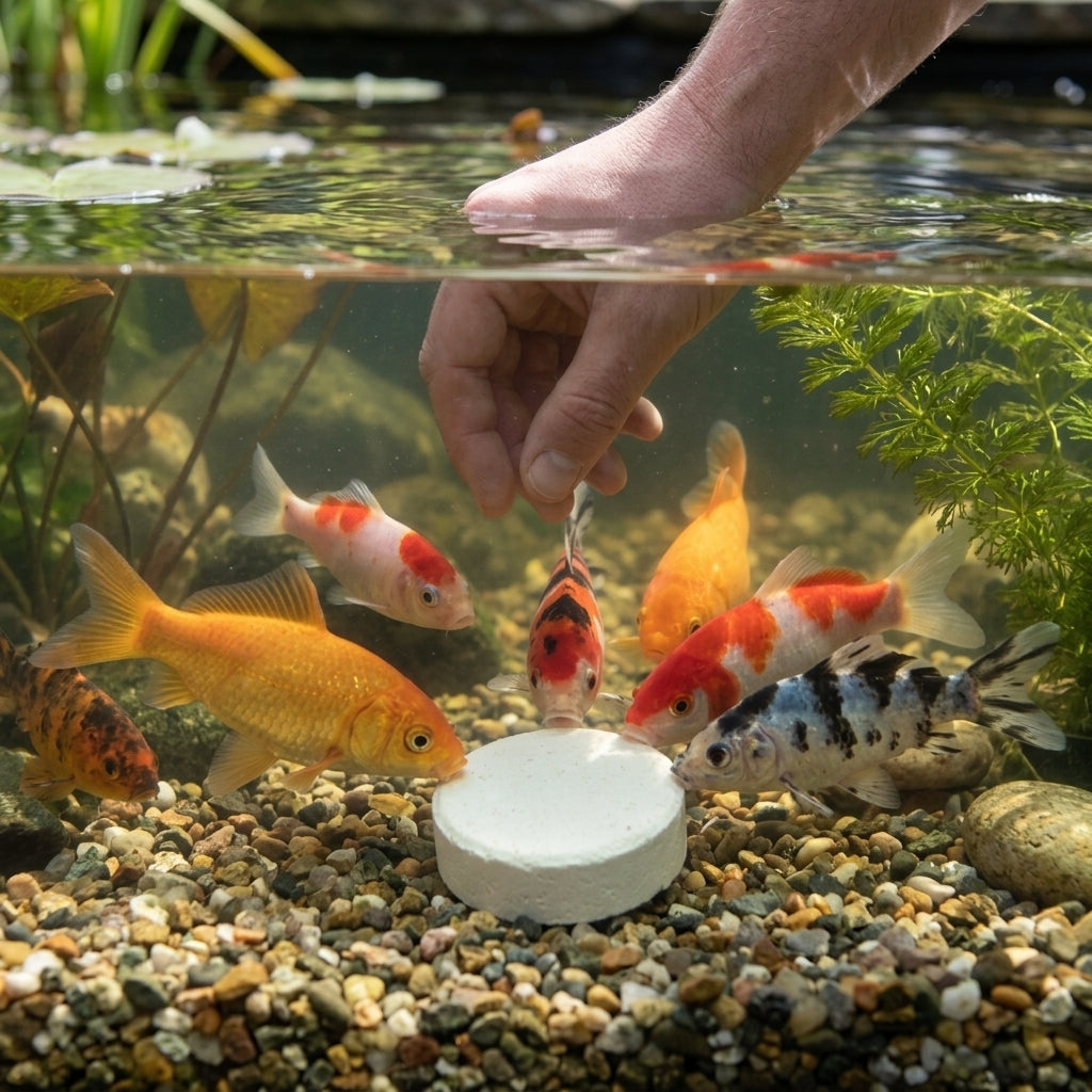 6cm Pond Fish Food Block – 2 Week Feeding, 50g