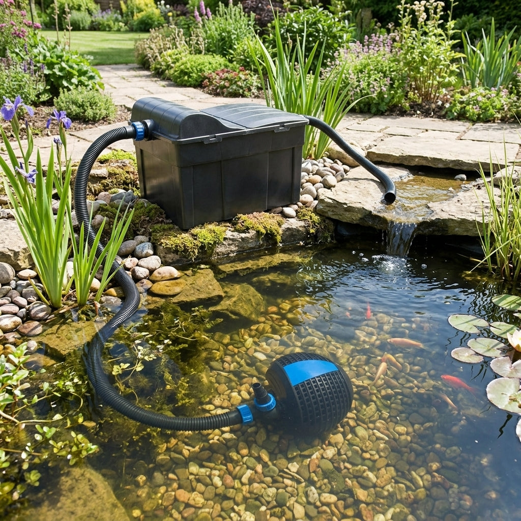 12000L Pond Filter and 6000Lph Pump Set with 18W UVC and Multi-Chamber System