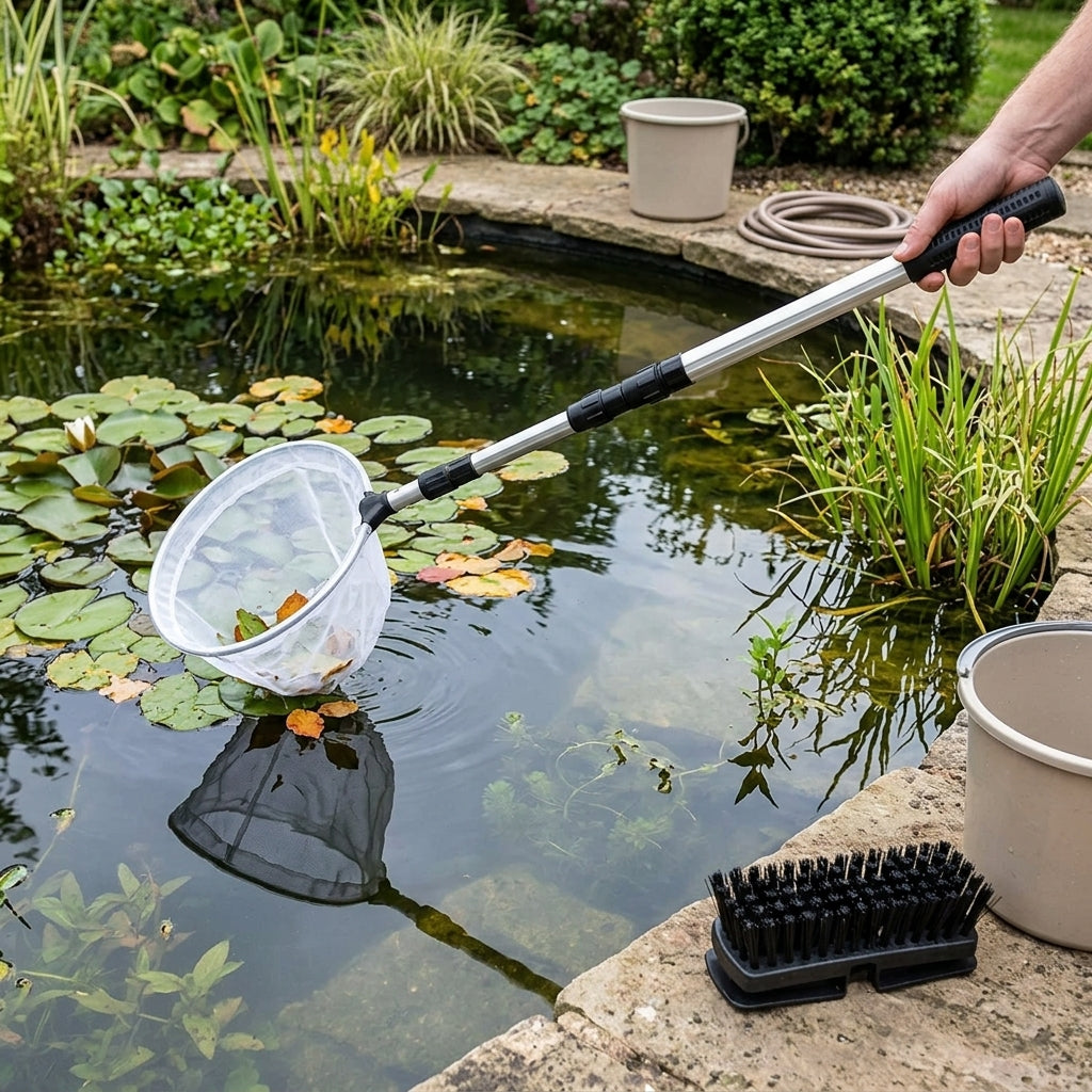 1.8m Telescopic Pond Net Set with Skimmer and Brush Heads