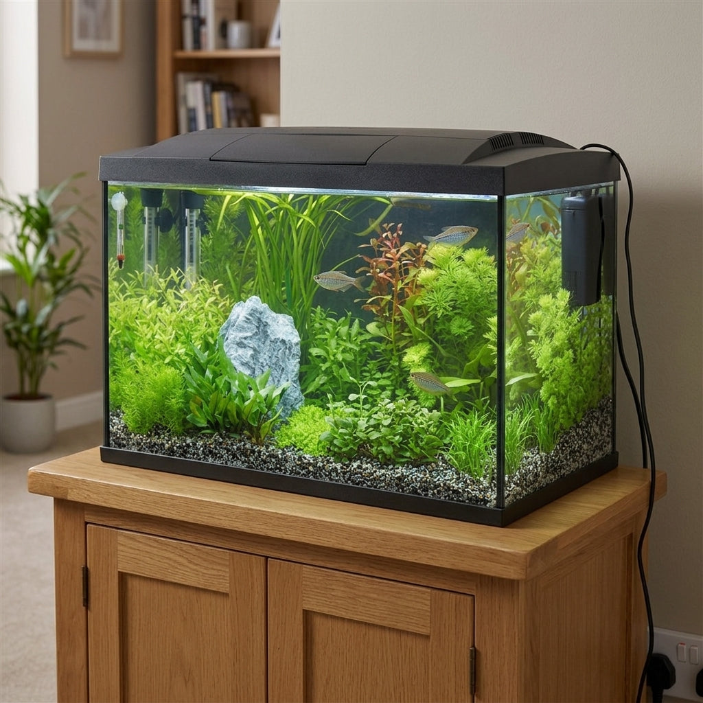 58x30x45cm Tropical Aquarium Starter Kit Black 60L