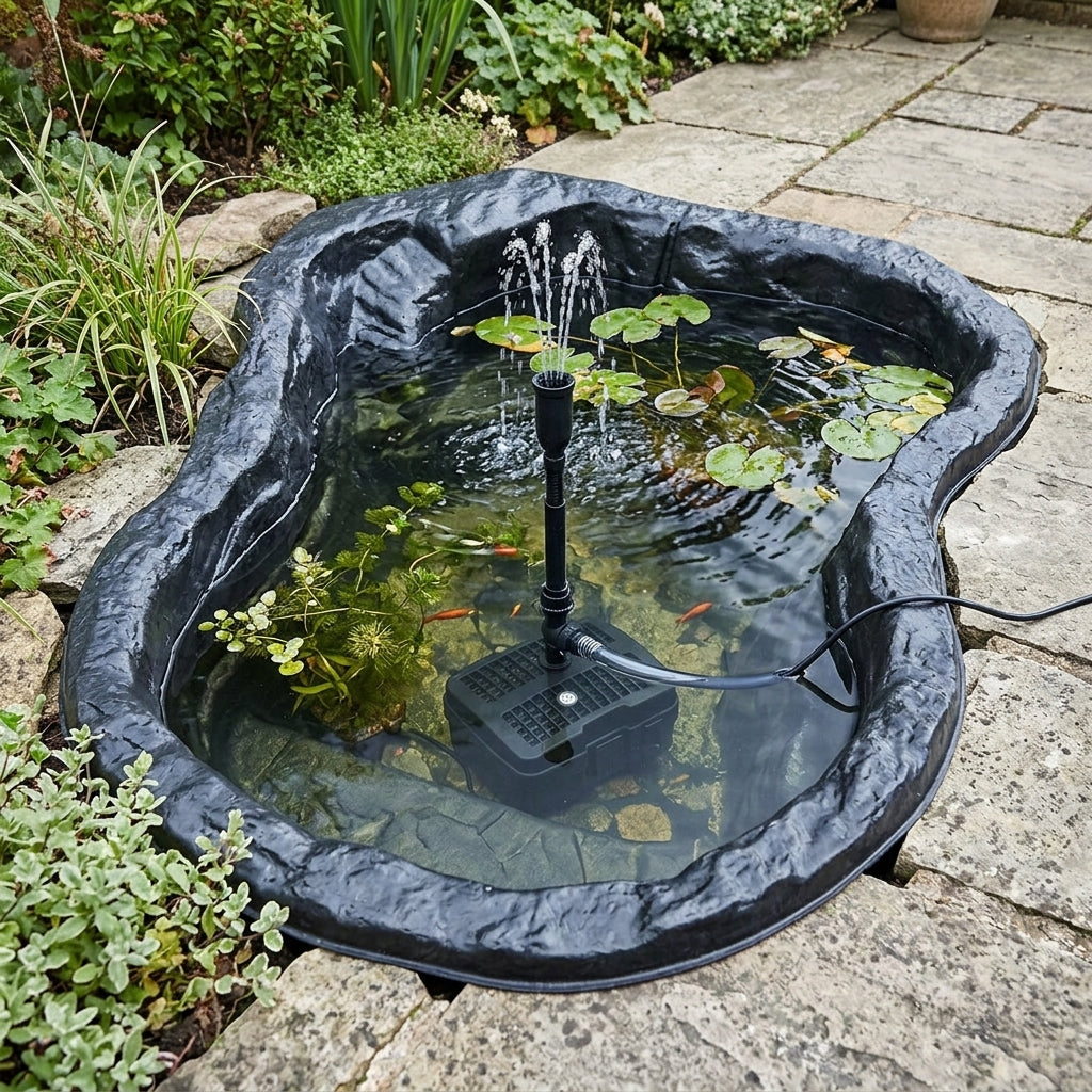 150 x 110 x 34cm Preformed Pond with Pump, 172L Capacity