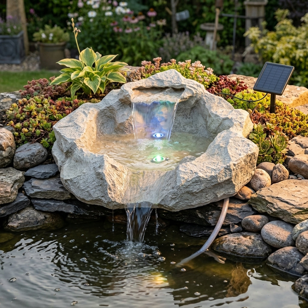 63cm x 61cm Header Waterfall Feature with Solar Colour Lighting