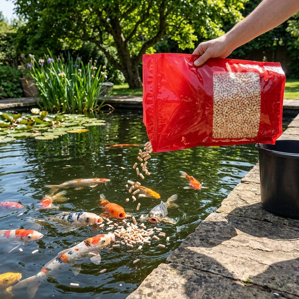 10kg Floating Pond Food Sticks – 0.6cm x 1.4cm, 27% Protein