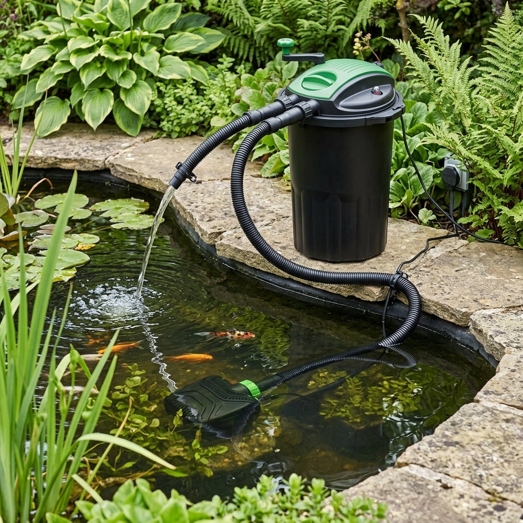 Pump and Filter Set for Large Ponds with 24W UVC and 32mm Hose